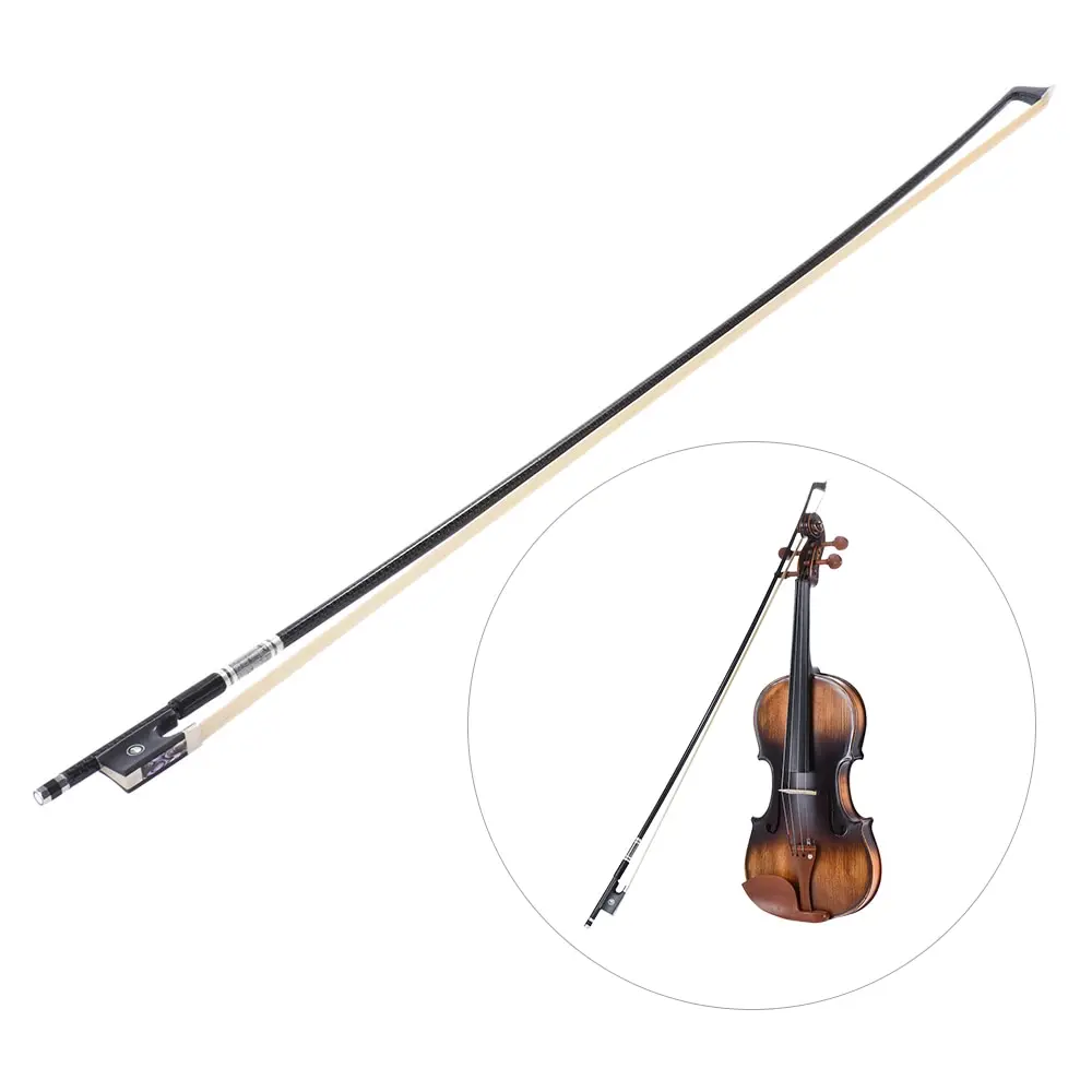 

Well Balanced Braided Carbon Fiber 1/4 Violin Fiddle Bow Round Stick Exquisite Horsehair Ebony Frog