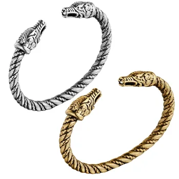 

Nordic vikinger wicing bangle animal china dragon long head bangle heresy warrior viking bangle BG0022