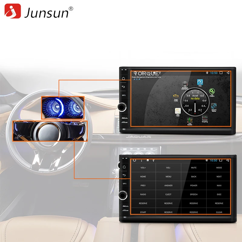 Junsun r179 2 DIN Android 7.1 Автомобильный мультимедийный играть GPS навигации нажмите