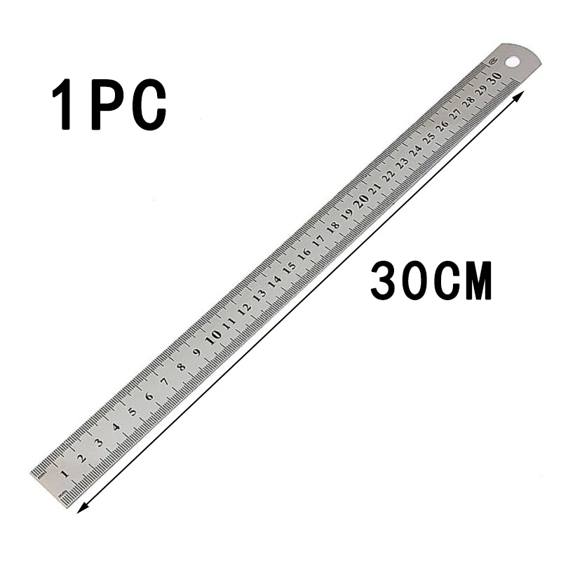 

Ruler Stainless Steel Scale Measuring Metric Tool Office Double Sided Tools 1pcs