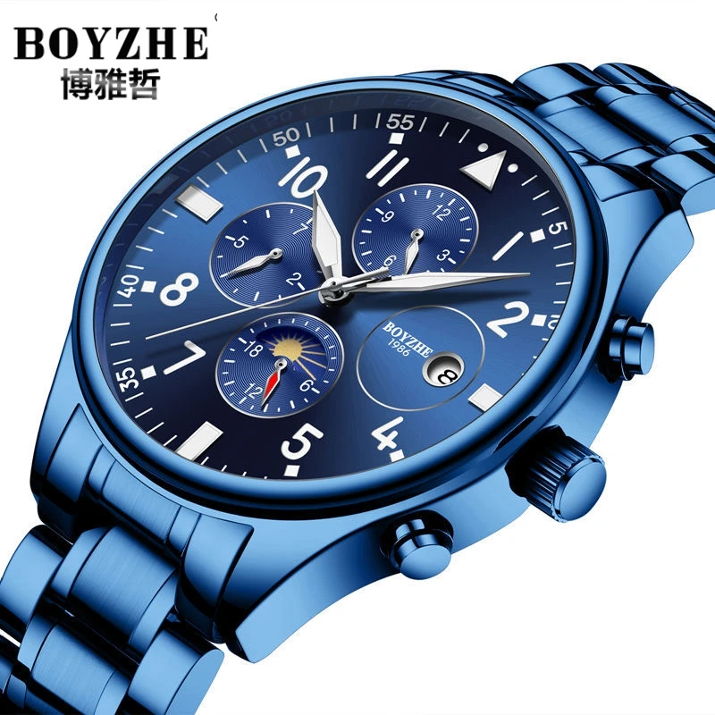 Мужские часы BOYZHE люксовый Топ бренд механические из нержавеющей стали