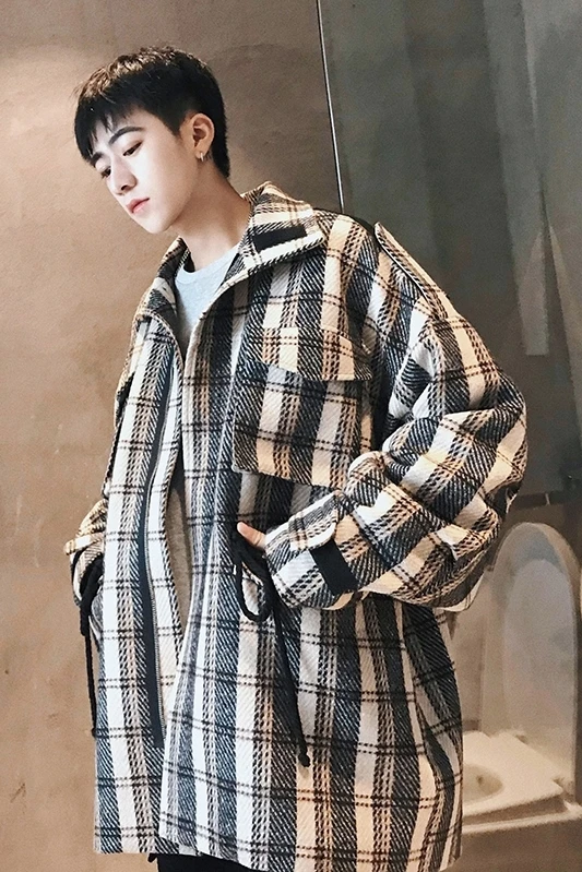 2018 Spring Loose Size Korean Style Plaid Jacket Coat Men's Student Youth Thicken Lapel Hip-hop Jacket Free Shipping 2018 Spring Loose Size Korean Style Plaid Jacket Coat Men's Student Youth Thicken Lapel Hip-hop Jacket Free Shipping