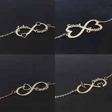 Настраиваемый бесконечное имя, многослойный браслет для женщин, персонализированный золотой браслет из нержавеющей стали с именем на заказ, ювелирные изделия, рождественский подарок