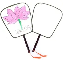 100 шт 24 см Шелковый веер большой пустой мандарин DIY белый на заказ Реклама Круглый Вентилятор картина свадебный подарок