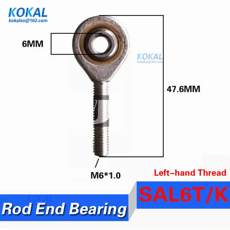 

[SAL6T/K] high quality fish eye left-hand male thread inner 6mm metric rod ends joint bearing SAL6T/K POSAL6 SALKB-6F rod ends