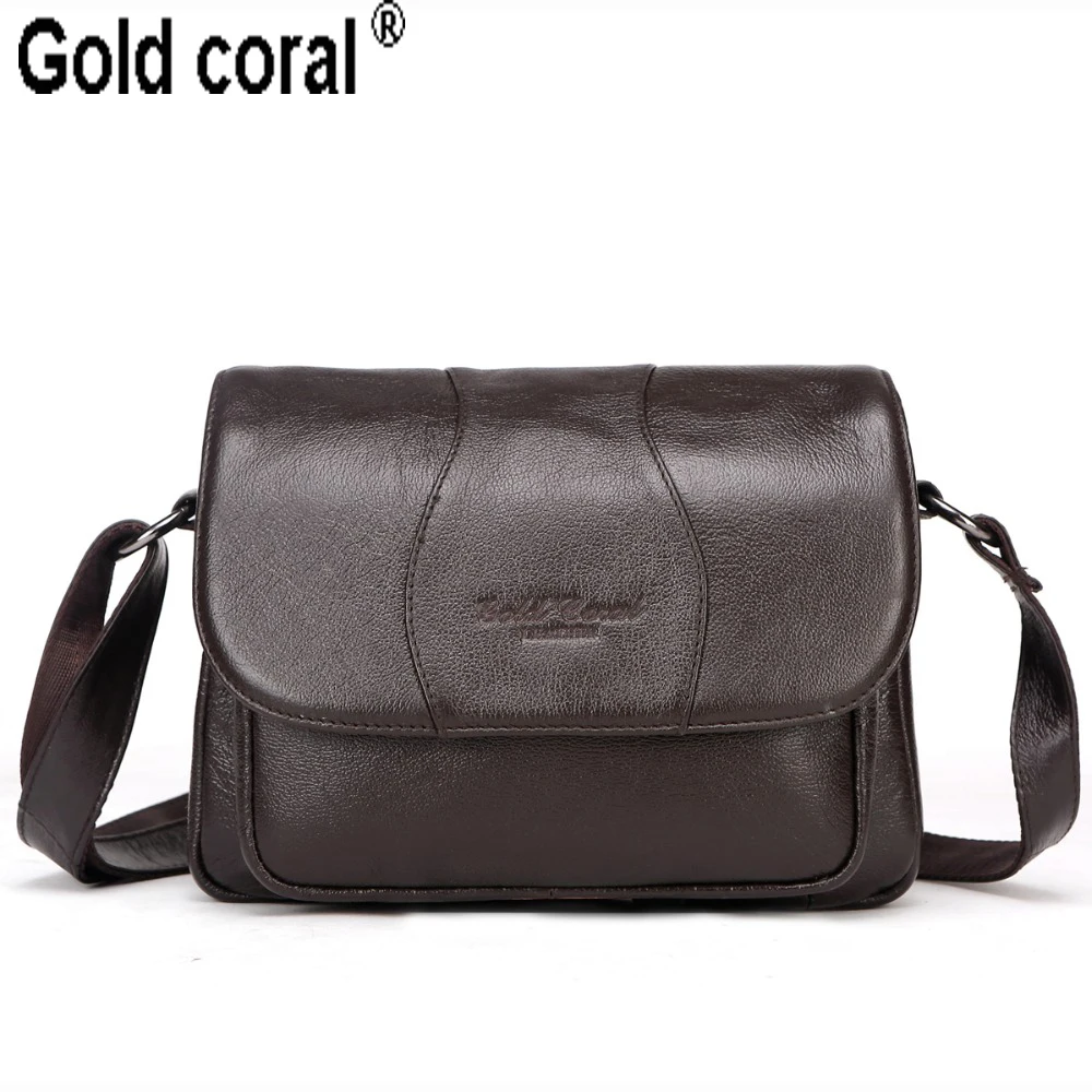 GOLD CORAL Originální kožená dámská taška pro malé dámy Módní nákupní tašky Crossbody Ramenní tašky pro ženy kabelky Žena 2018