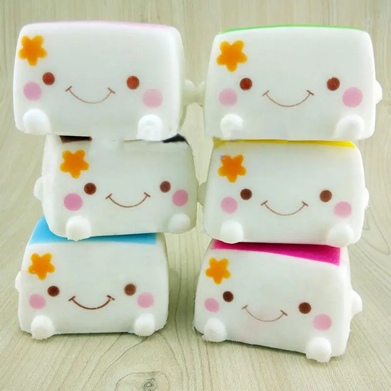 Colorful Kawaii Jumbo Toast Squishy Hand Pillow Bread Scent Toys Soft Chinese Tofu Adorable ...