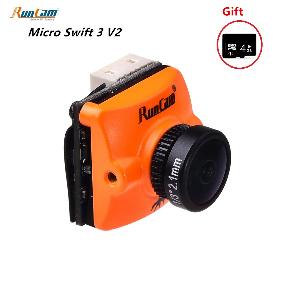 Runcam Micro Swift 3 V2 4:3 600TVL CCD Мини FPV камера 2 1 мм/2 мм PAL/NTSC OSD конфигурация для RC моделей
