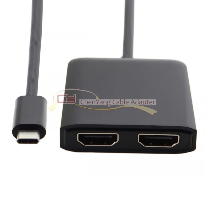 

100PCS/CY USB-C USB 3.1 Type C to Dual HDMI 4K 30HZ Adapter for Laptop & Monitor HDTV