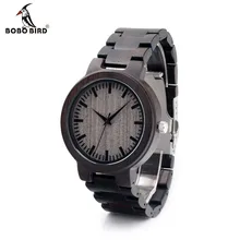 BOBOBIRD C30 Ebony Wood Watches For Mens Watches Top Brand Luxury Quartz Watches With Gift Box