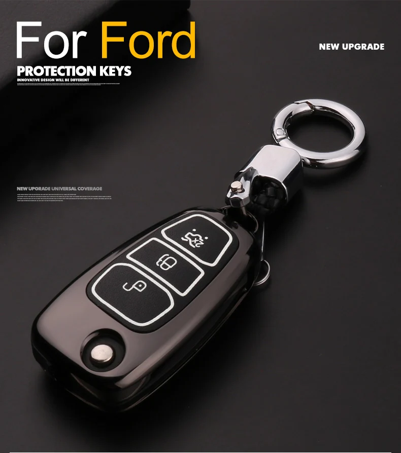 Цинковый сплав+ светящийся чехол для дистанционного ключа для Ford Fiesta Focus 2 3 MK2 MK3 Mondeo MK4 Ecosport Kuga ESCAPE Ranger explorer