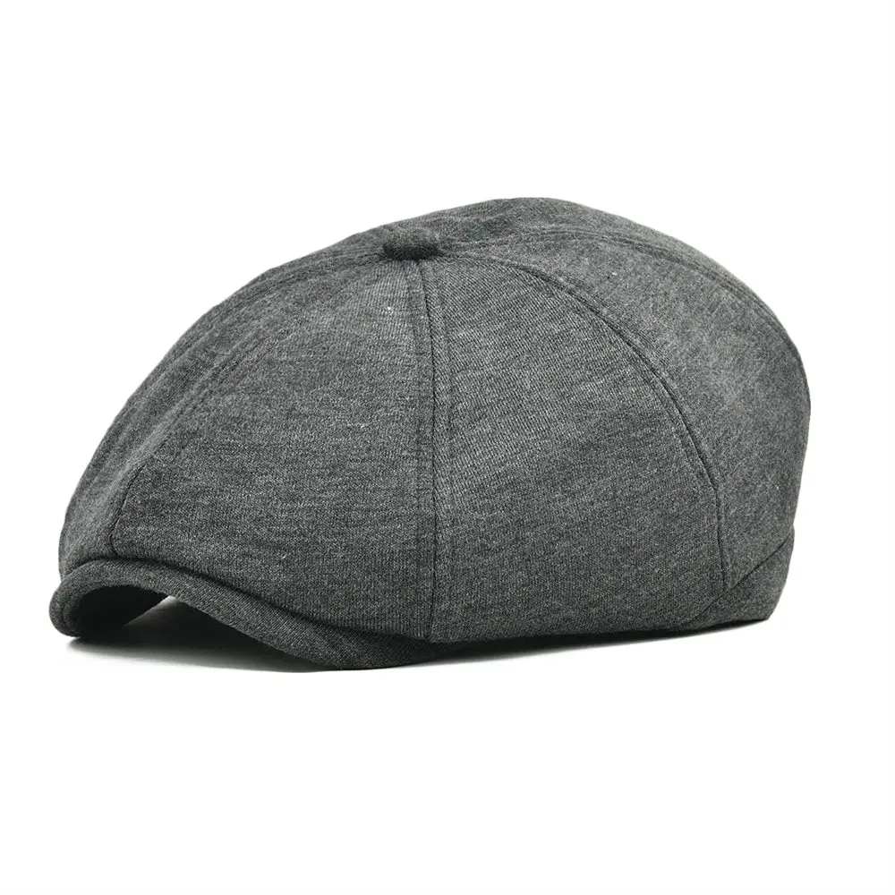 VOBOOM Cotton Newsboy Cap Men Women Soft Flat Cap Club Style Eight