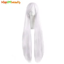 MapofBeauty длинные прямые синтетические волосы белый парик для женщин термостойкий косплей парик TouHouProject с челкой шиньон