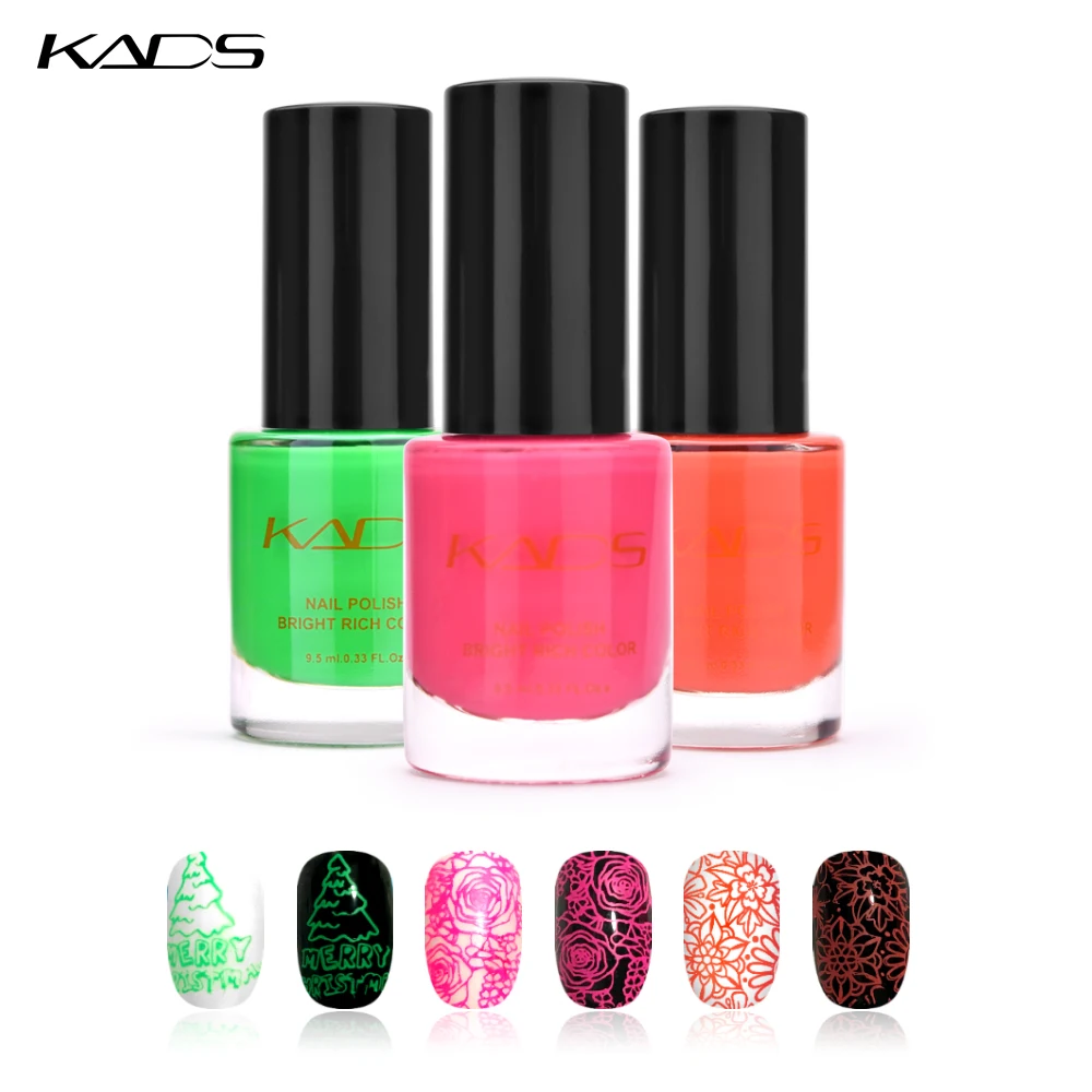 KADS 9.5ml Two in one Fluorescent Nail Stamping Polish Sweet Color