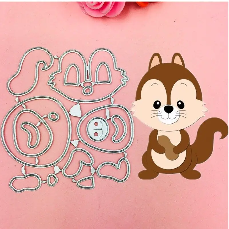 

Lovely Squirrel Boy Cutting Dies Stencils for DIY Scrapbooking/photo album Decorative Embossing DIY Paper Cards