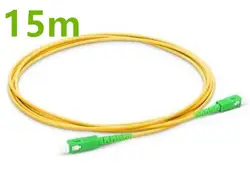 15 м SC APC к SC APC волокно Patchcord Симплекс 2,0 мм ПВХ одиночный режим волоконно-оптический кабель, патч-корд изгиб бесчувствительный оптический