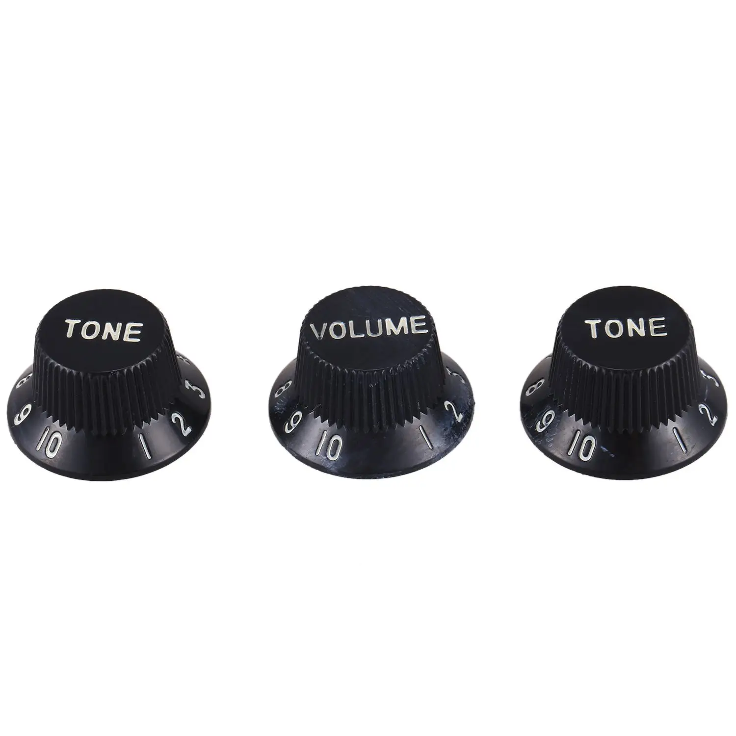 FLGT Set of 3 Black speed tone button volume with detail for electric