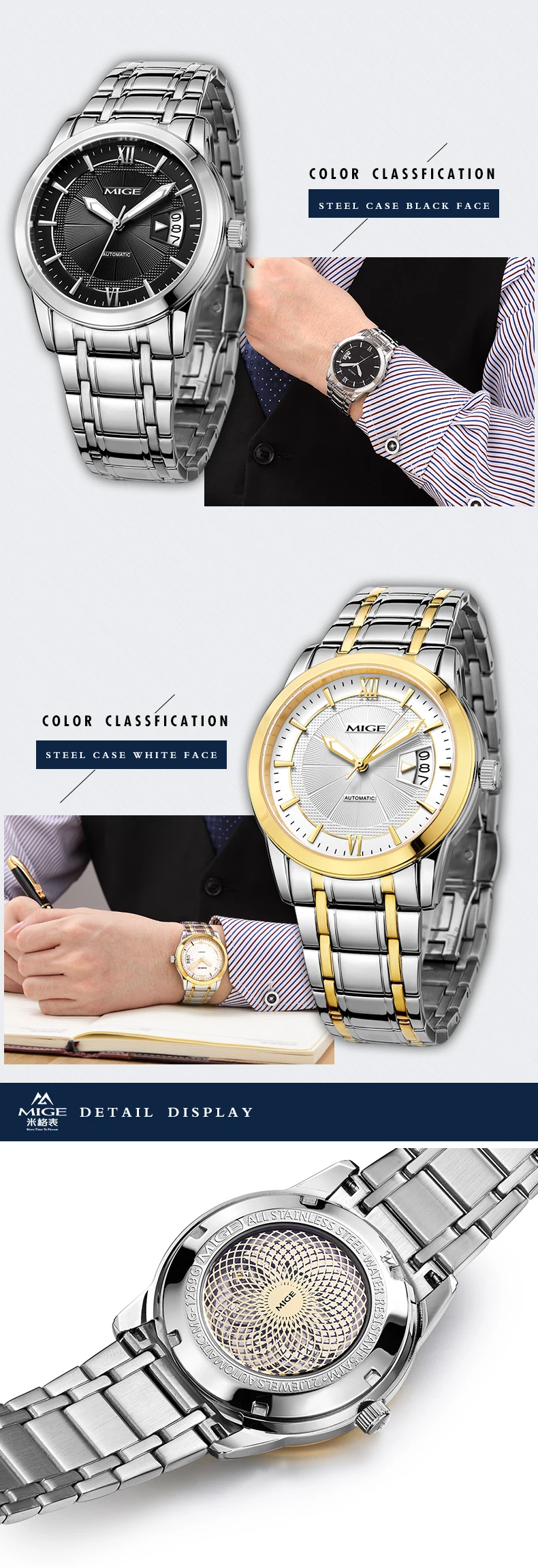 2018 новый бренд класса люкс лучших Скелет Relogio masculino часы Сталь ремешок черный, белый цвет автоматический Водонепроницаемый человек часы
