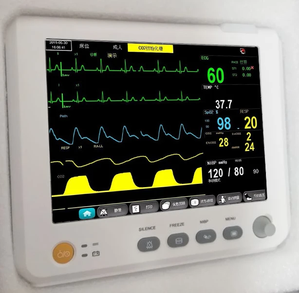 8 дюймов монитор состояния пациента с ECG NIBP SPO2 температура ICU больница скорой помощи семья жизненные знаки мониторинга