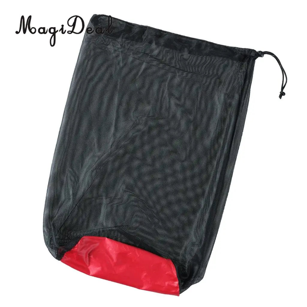 MagiDeal Ultra Light Mesh Stuff Sack Storage Bag for Tavel Camping Hiking Survival Fishing Boating Kayaking Canoeing Black