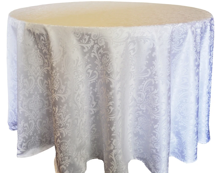 Round Tablecloth Fabric Polyester Tablecloths Jacquard Damask Wedding