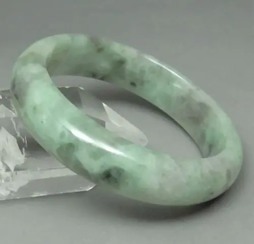 

free shipping 1195 FINE CHINESE NATURAL ICY JADE JADEITE BANGLE BRACELET WOMAN GREEN/EMERALD/GREY