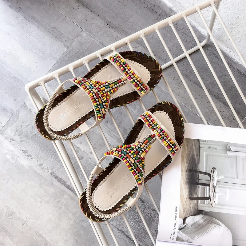 colorful flat sandals