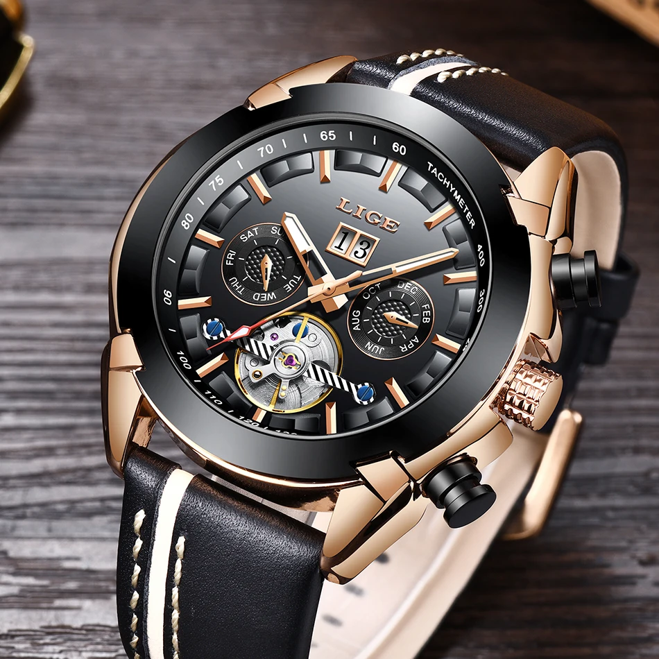 Zegarek Meski новые LIGE мужские часы Топ бренд Роскошные мужские часы турбийон механические часы модные повседневные часы для мужчин