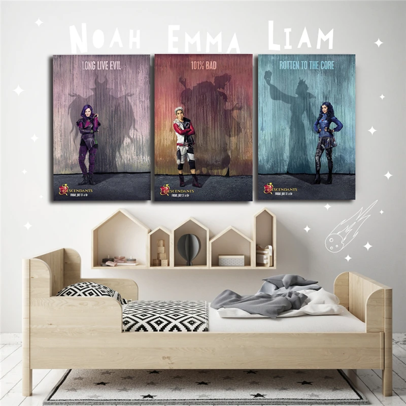 

Hot TV Carlos Evie Mal And Jay Canvas Painting Print Bedroom Home Decor Modern Wall Art Oil Painting Poster Picture Artwork