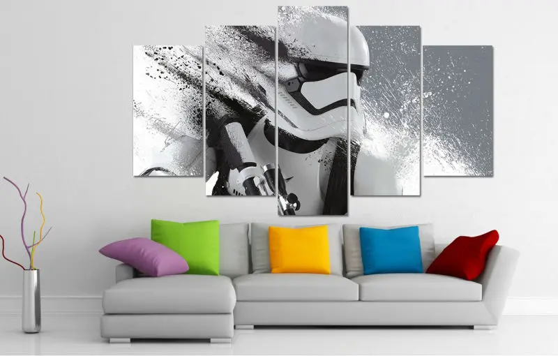 Msbvf Peinture à lhuile numérique Bricolage par numéros sur Toile Affiche de Film Mur Art Photos Salon décor à la Maison Star Wars Storm Trooper Frameless 40 50cm. 
