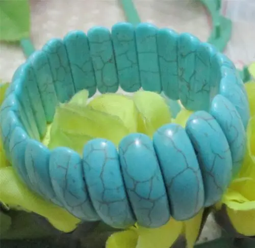 

New (Min Order1)Natura 8-24mm Blue Turkey Stone Bracelet For Women Beads Hand Made Jewelry Making Design Female Bracelet 7.5inch