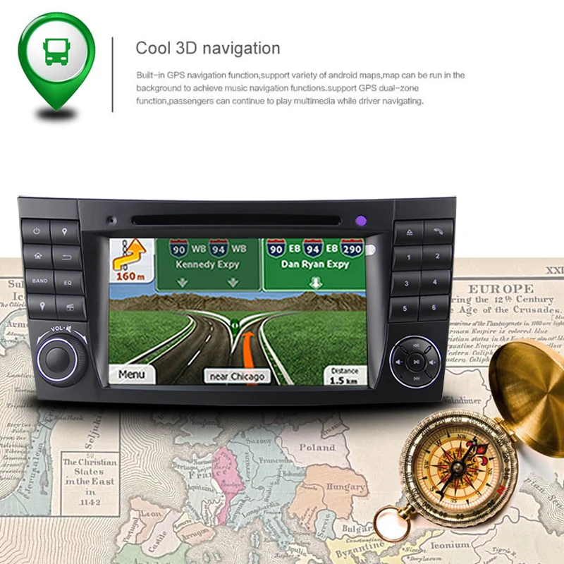 Flash Deal 2G RAM Android 9.0 Car DVD For Mercedes/Benz E Class/W211/CLK/G Class/W463/CLS/W219 Car radio GPS stereo headunit tape recorder 12