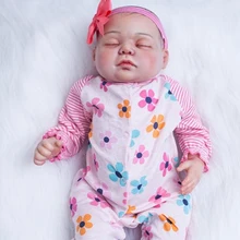 Baby doll toys reborn babies 22″ real sleeping newborn baby cloth body silicone dolls for kids xmas gift girls toys