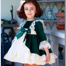 Модные рождественские платья для девочек; кружевные вечерние платья принцессы с бантом для маленьких девочек; детское свадебное платье-пачка; одежда для малышей; Цвет зеленый; рождественские платья