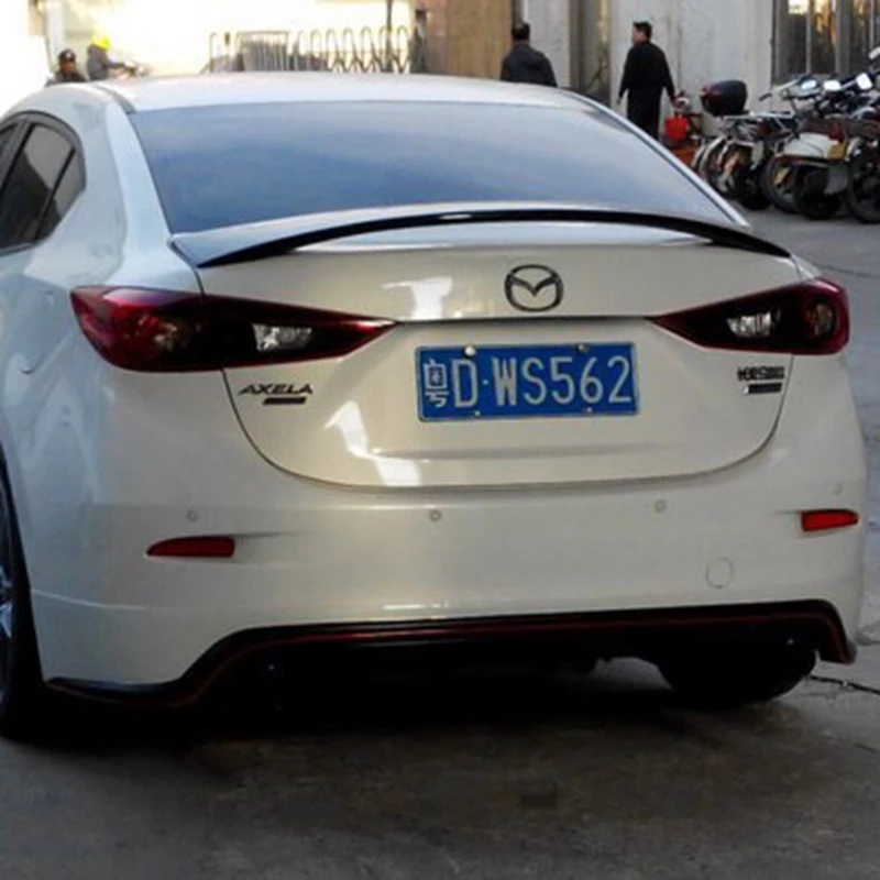 Для Axela Mazda 3 ABS Материал Автомобилей Задний Спойлер Крыла Mazda3 Цвета Грунтовки