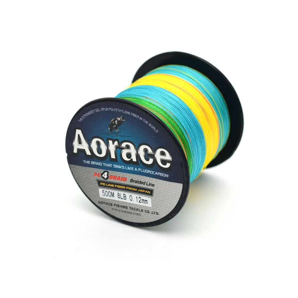 Enough 500M Aorace Brand 100LB Super Strong Japanese colorful Multifilament PE Material Braided Fishing Line