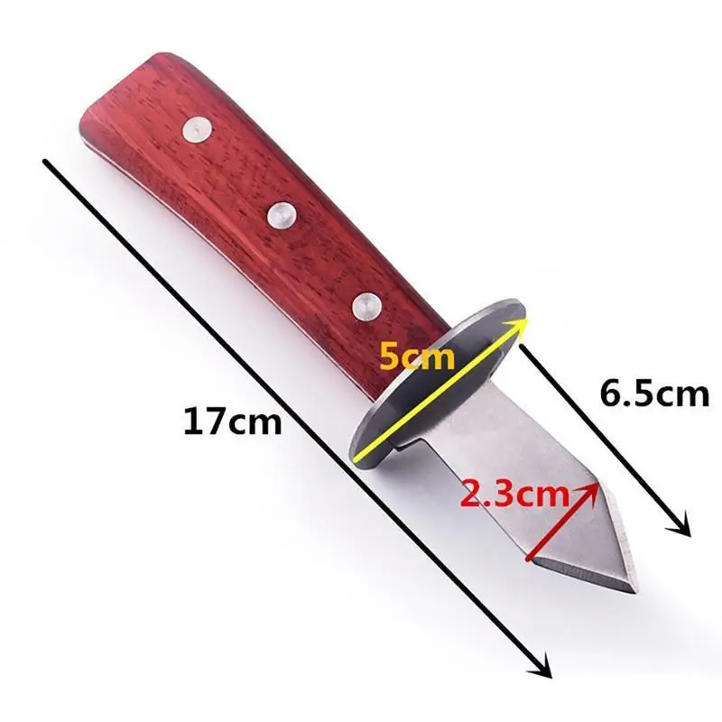 Устричный нож с деревянной ручкой, острый Окантованный нож из нержавеющей стали, нож для устриц, портативный инструмент, кухонные инструменты