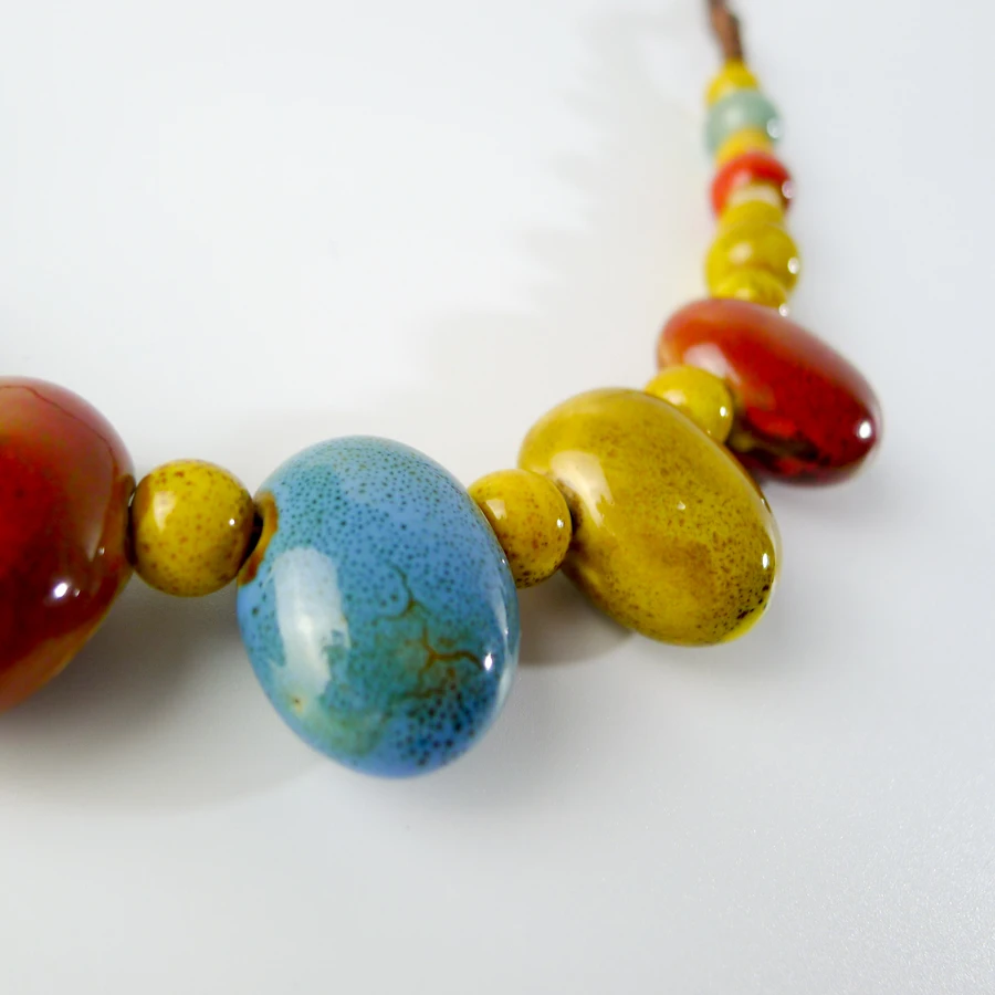 Длинные веревки Красочные керамические ожерелья с подвесками с бусинами ручной работы DIY модное ожерелье для женщин# EY202