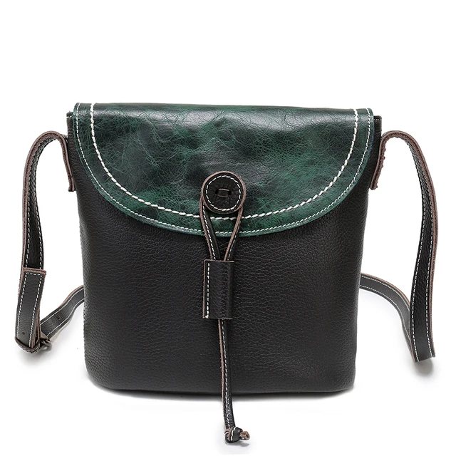Nuleez Genuine Leather Shoulder Handbags Women Cow Leather Messenger Bags Bucket Crossbody Green Black Summer China Handbag 1219