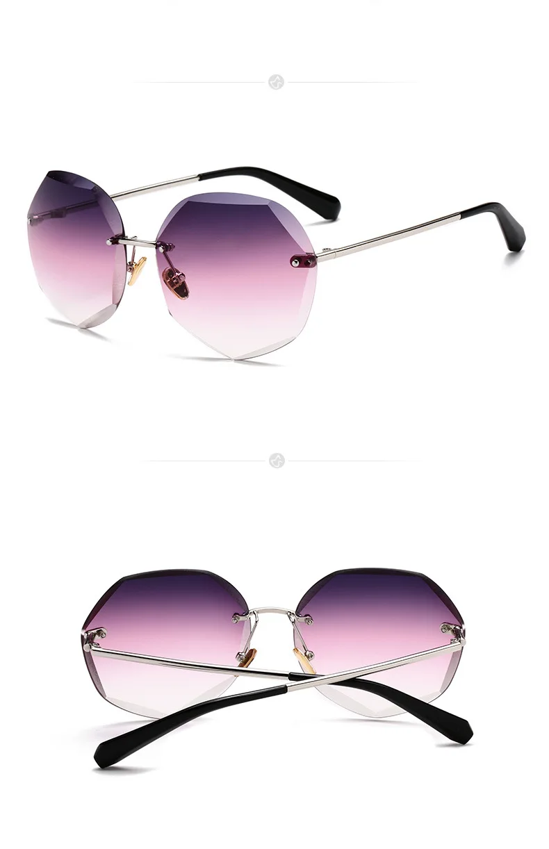 Женские модные летние солнцезащитные очки без оправы Солнцезащитные очки красочные оттенки для женщин очки уличный стиль розовый gafas de sol mujer - Цвет линз: C1