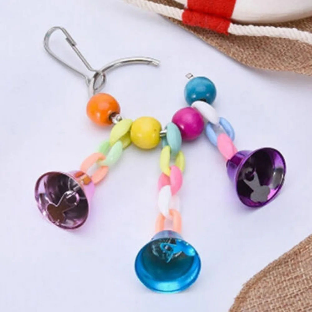 Parrot Bells Toy Birds Chewing Hanging Swing Cage Toy Parakeet Beads Cockatiel Play Toy Pet Bird Supplies