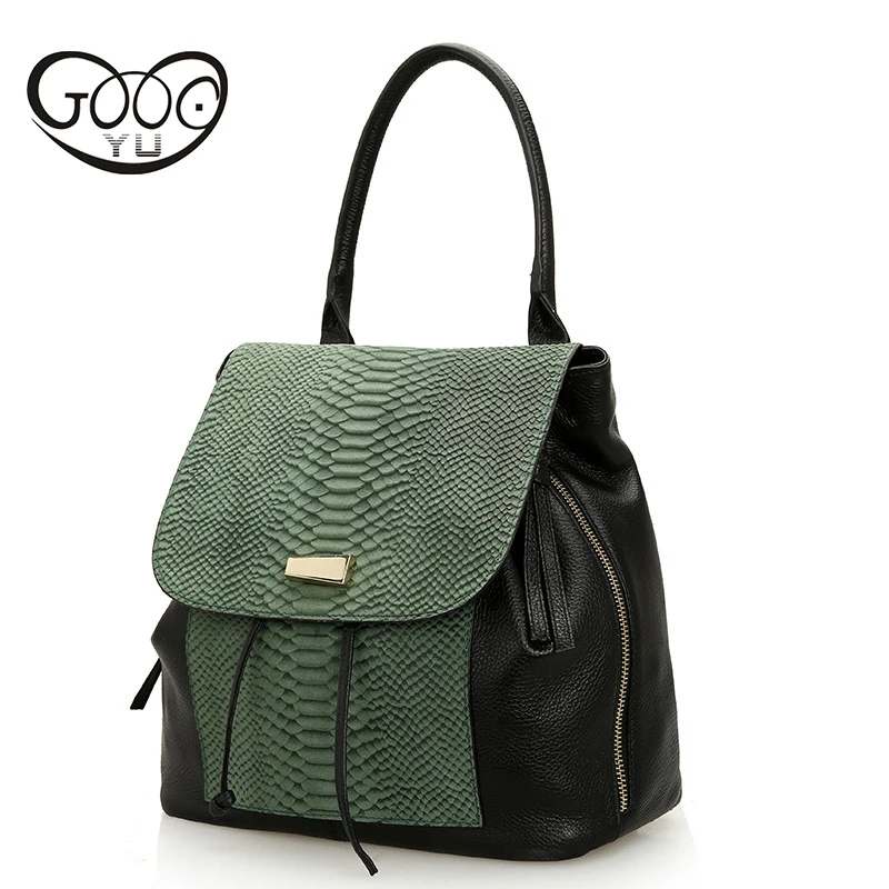 

Fashion Trendy Women Bag Using Head Layer Cowhide Make Genuine Leather Backpacks Serpentine illuminative Backpack Girl's Mochila