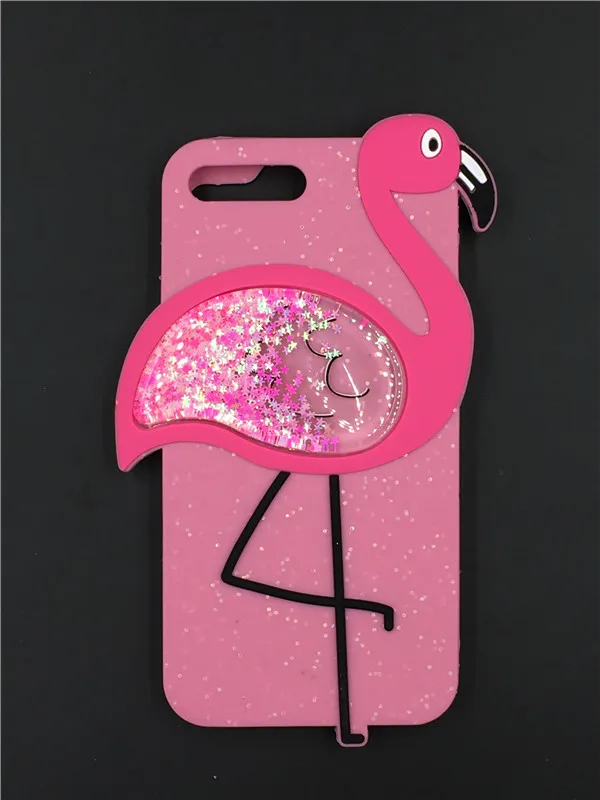 3D мультфильм Единорог Фламинго духи узор Блеск Жидкость зыбучие пески Мягкий силиконовый чехол для iPhone X 5 5S SE 6 6S 7 8 Plus