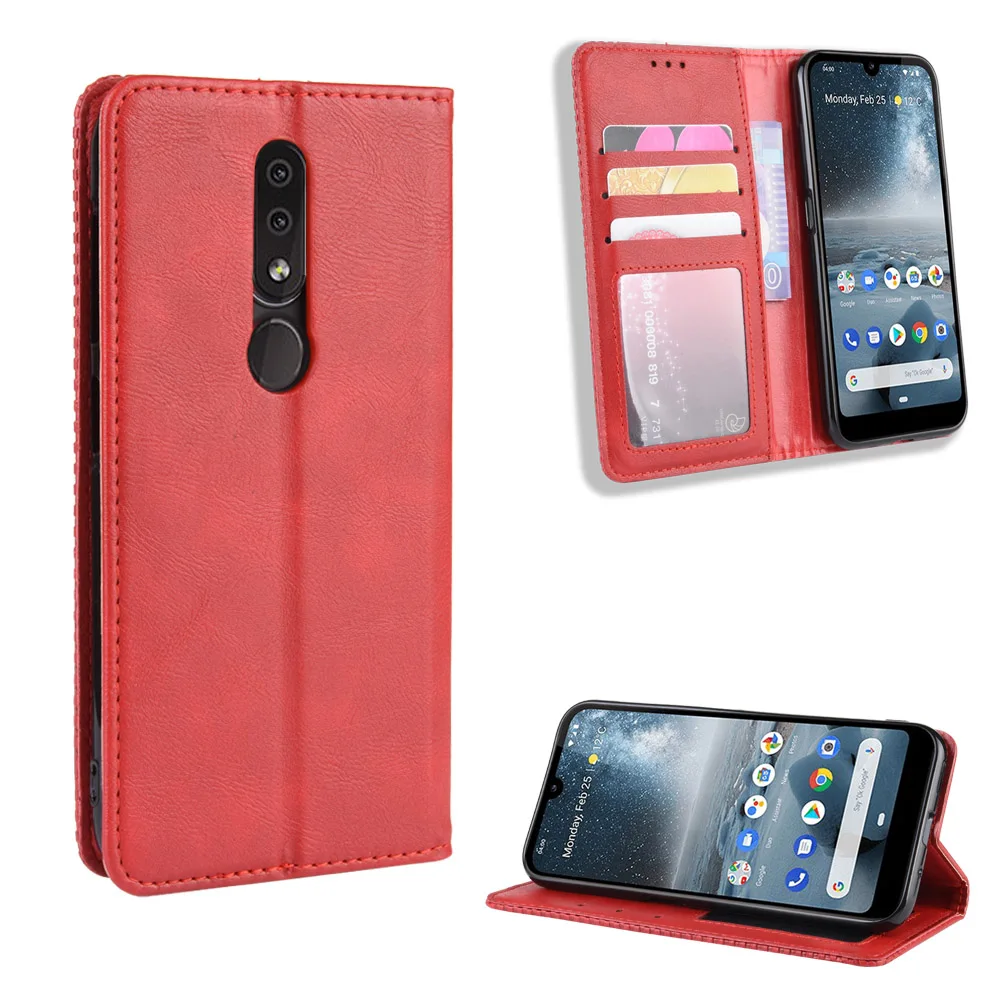 Роскошный Ретро Тонкий кожаный флип-чехол для Nokia 4,2 чехол TA-1157 чехол-подставка Магнитная Обложка для телефона Nokia 4,2