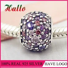 925 серебряные хрустальные круглые бусинки подходят аутентичный бренд браслет серебро 925 камень очарование ювелирные изделия