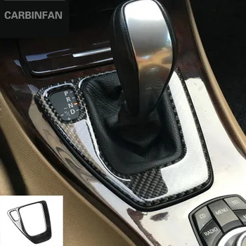 

For BMW E90 E92 E93 2005-2012 Carbon Fiber Gear Shift Control Panel Cover Sticker Interior Car styling 3 series accessories C555