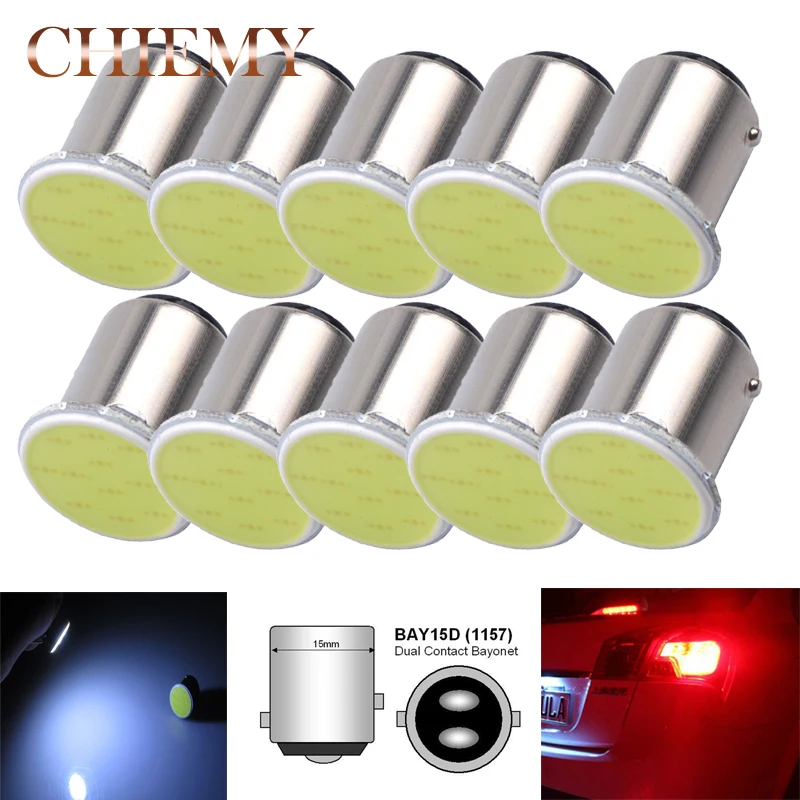 

10PCS/Lot 1157 COB S25 P21/5W Bay15d 12V Car Light Source Led Light Auto Bulbs Rear Turn Signal Lamp Brake Parking Lights