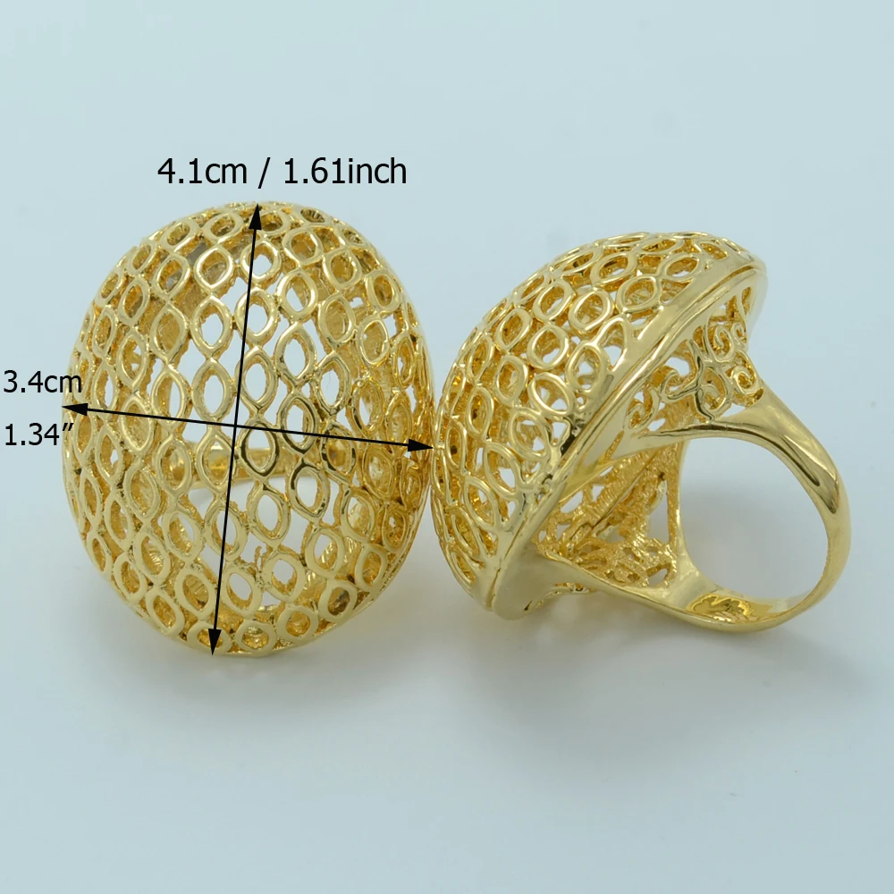 Anniyo большое кольцо для женщин золотого цвета Дубаи Свадебные ювелирные изделия африканское кольцо Кения Нигерия Эфиопский Конго Гайана#001711