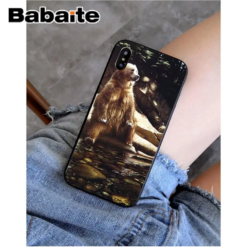 Babaite grizzly bear Новинка чехол для телефона Fundas чехол для Apple iPhone 8 7 6 6S Plus X XS MAX 5 5S SE XR чехол