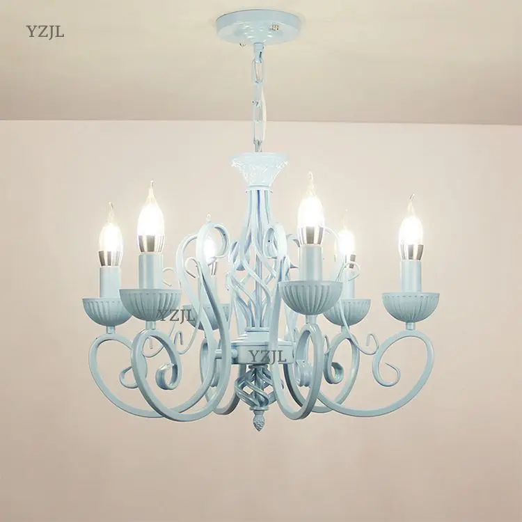 

European minimalist bedroom restaurant Barber's chandelier candle lighting chandelier Princess room child lights chandelier